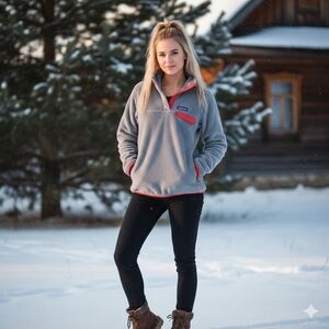 Patagonia Gray Fleece with Red Trim